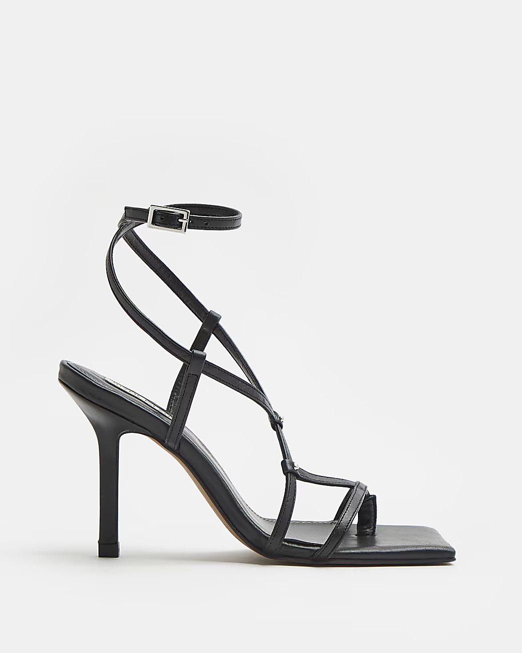 Black strappy heeled sandals | River Island (UK & IE)
