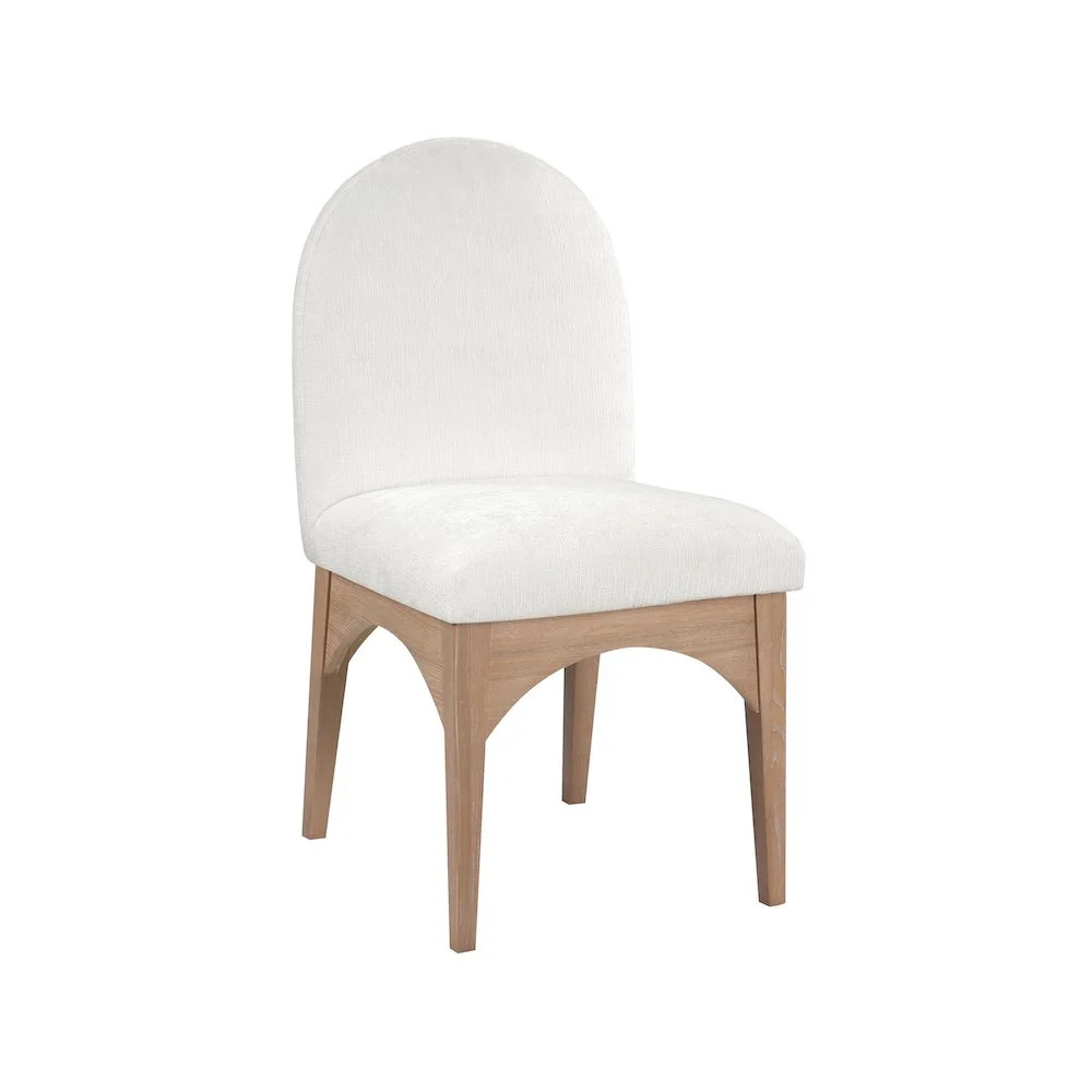 Meridian Furniture Waldorf Cream Chenille Fabric Dining Side Chair - Walmart.com | Walmart (US)