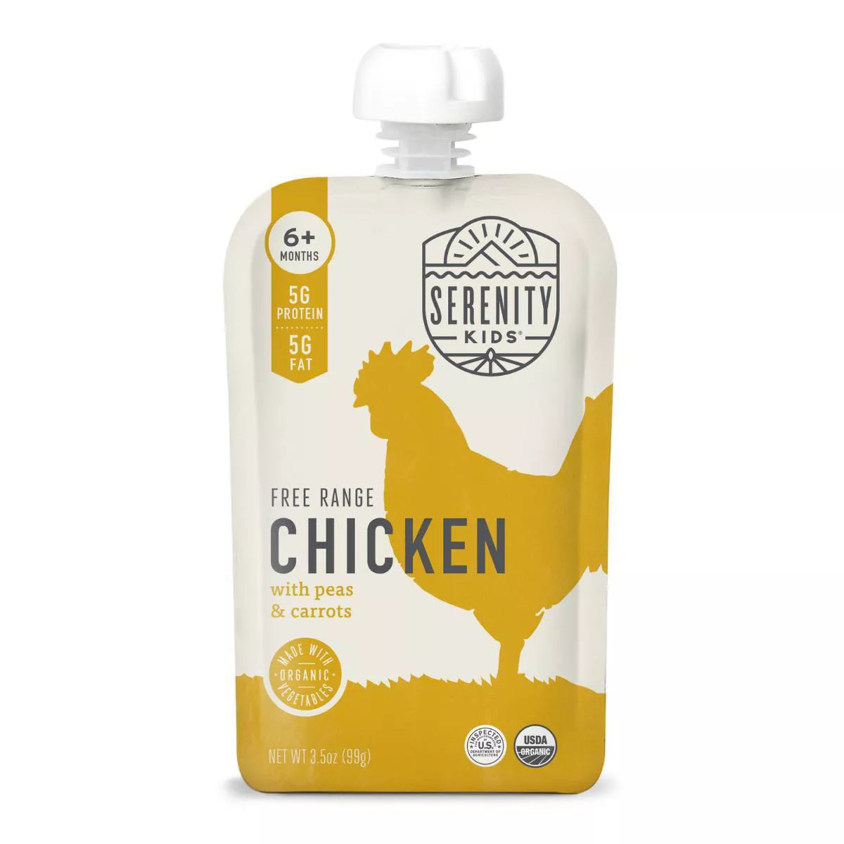 Serenity Kids Free Range Chicken with Organic Peas & Carrots Baby Meals - 3.5oz | Target