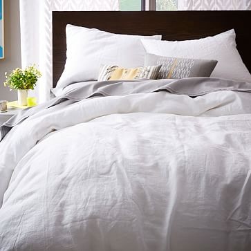 Belgian Flax Linen Duvet Cover, King/Cal. King, White | West Elm (US)