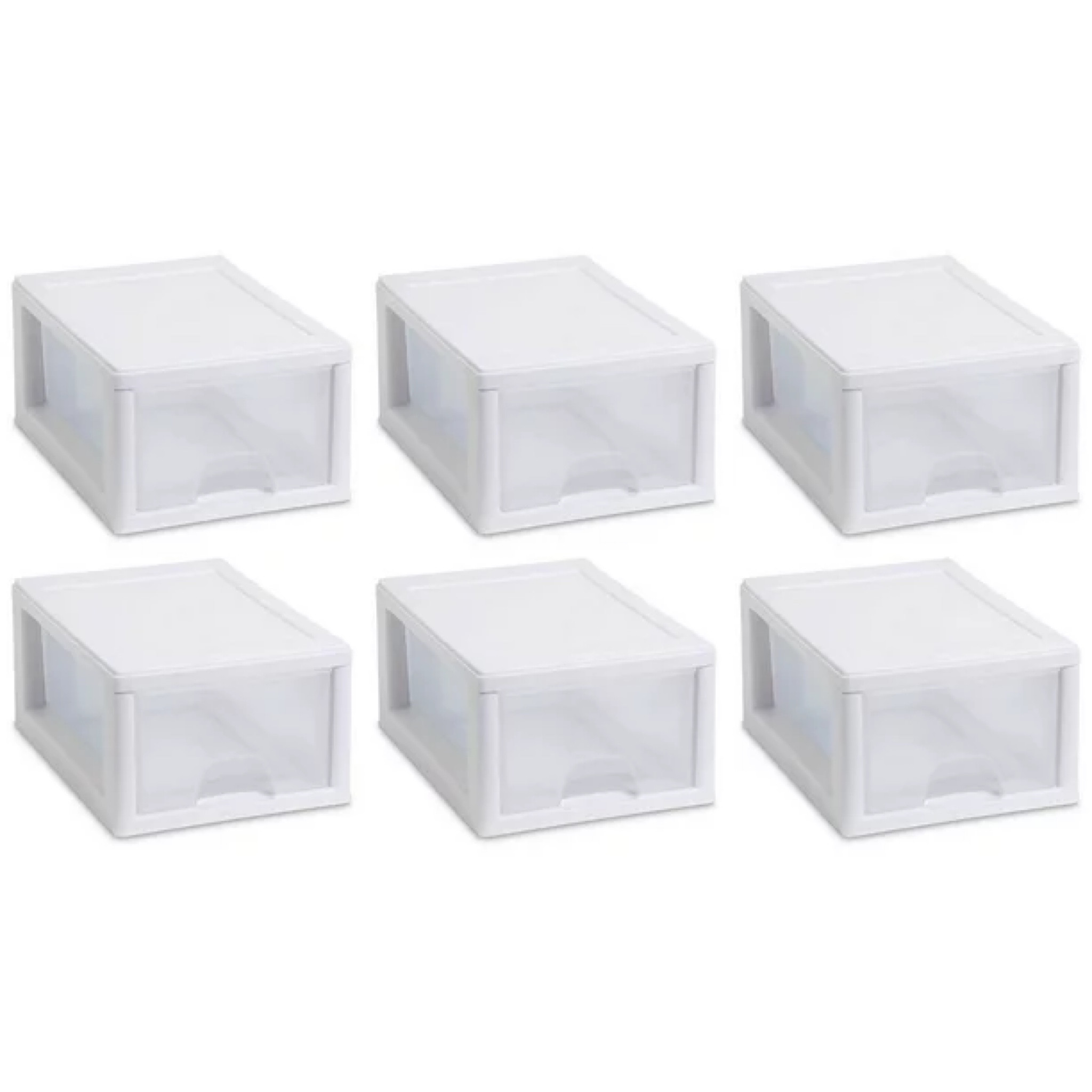 Sterlilte Modular Stacking Storage Drawer Container (6 Pack)