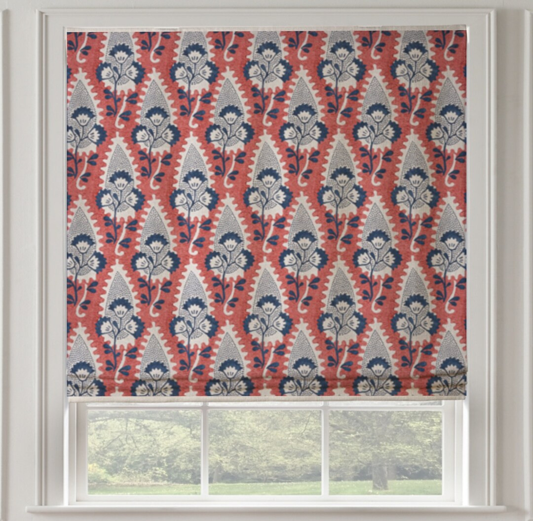 Anna French Cornwall Red and Blue Roman Shade Available in Various Colors - Etsy | Etsy (US)