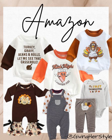 Baby Thanksgiving outfits from Amazon! 

| amazon | amazon prime | Thanksgiving outfit | baby | newborn | baby girl outfit | baby boy outfit | seasonal | holiday | amazon finds | amazon baby | best of amazon prime | amazon Thanksgiving | onsie | toddler | toddler outfit | long sleeve | romper | baby romper | girls romper | turkey | 
#thanksgiving #baby #amazon #amazonbaby #amazonfinds #amazonprime #newborn #babygirl #babyboy

#LTKbaby #LTKHoliday #LTKSeasonal