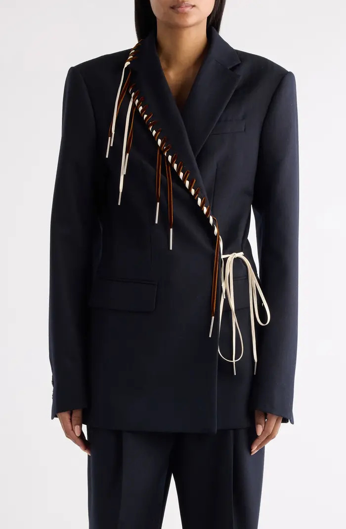 Dries Van Noten Baftan Whipstitched Wool Herringbone Blazer | Nordstrom | Nordstrom