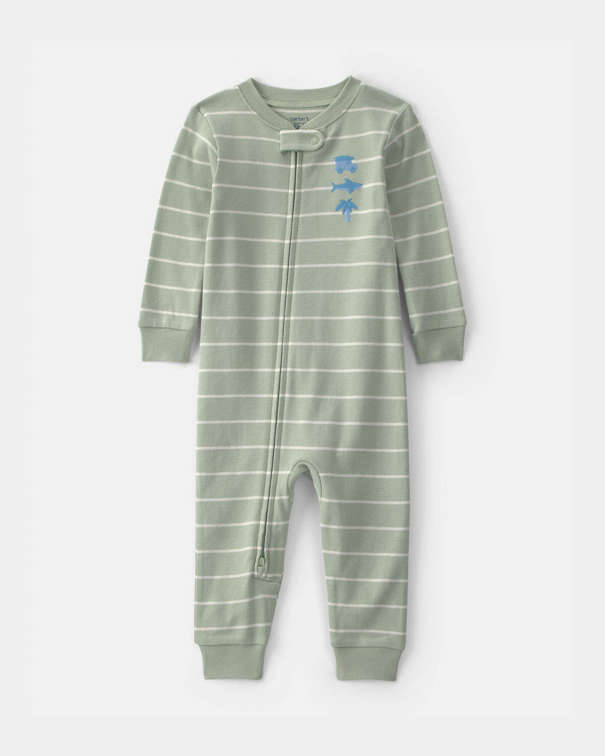 Baby Beach 100% Cotton 1-Piece Pajama - Green | Carter's | Carter's Inc