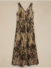 Linen-Blend Seam Bodice Maxi Dress | Banana Republic Factory