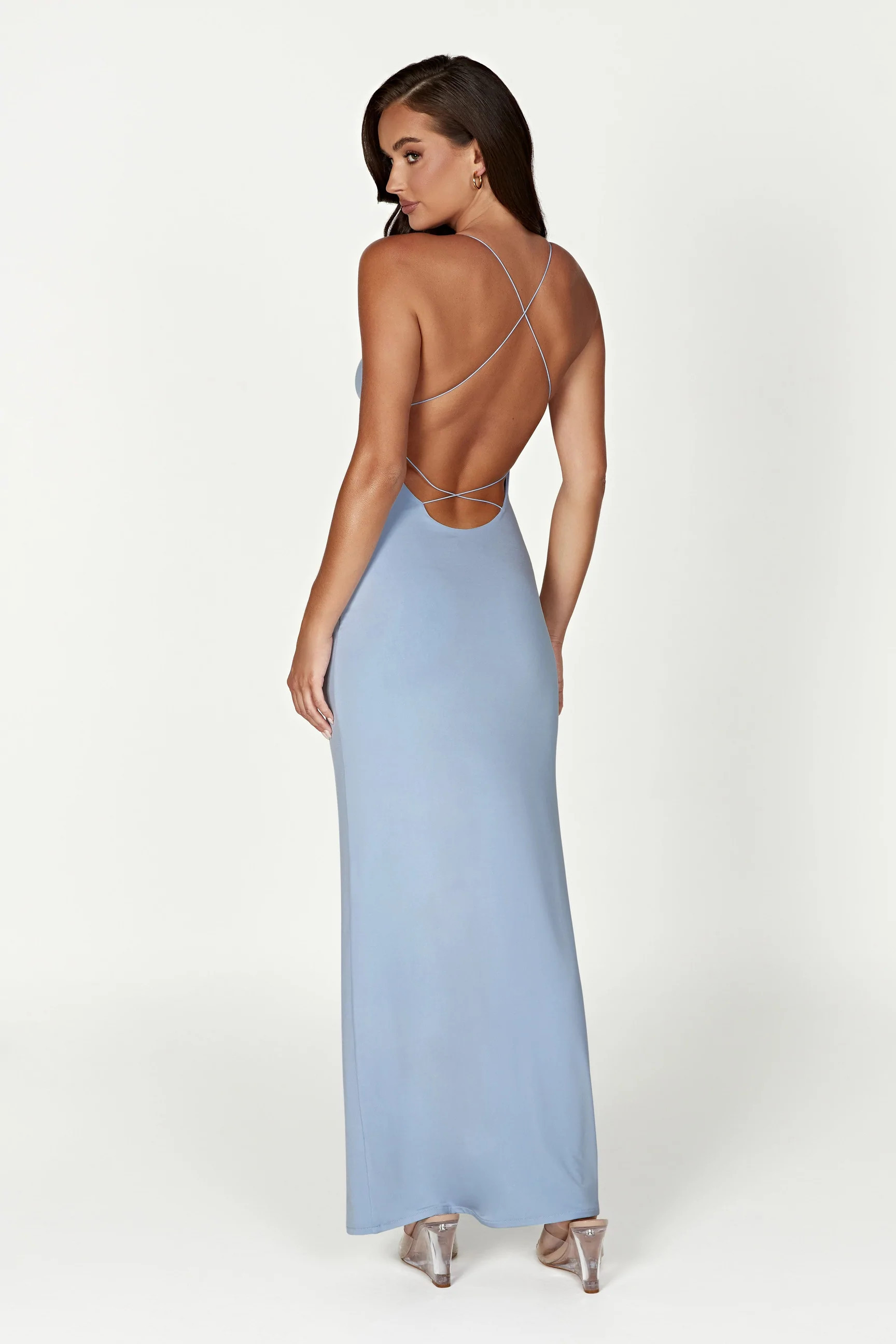 Sinead Twist Maxi Dress - Powder Blue | MESHKI US