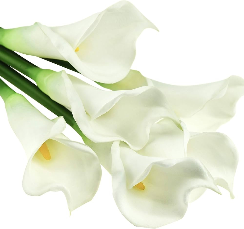 FiveSeasonStuff Real Touch Calla Lily Artificial Flowers, Wedding Bridal Floral Arrangements (25'... | Amazon (US)