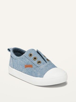 Unisex Laceless Canvas Slip-On Sneakers for Toddler | Old Navy (US)