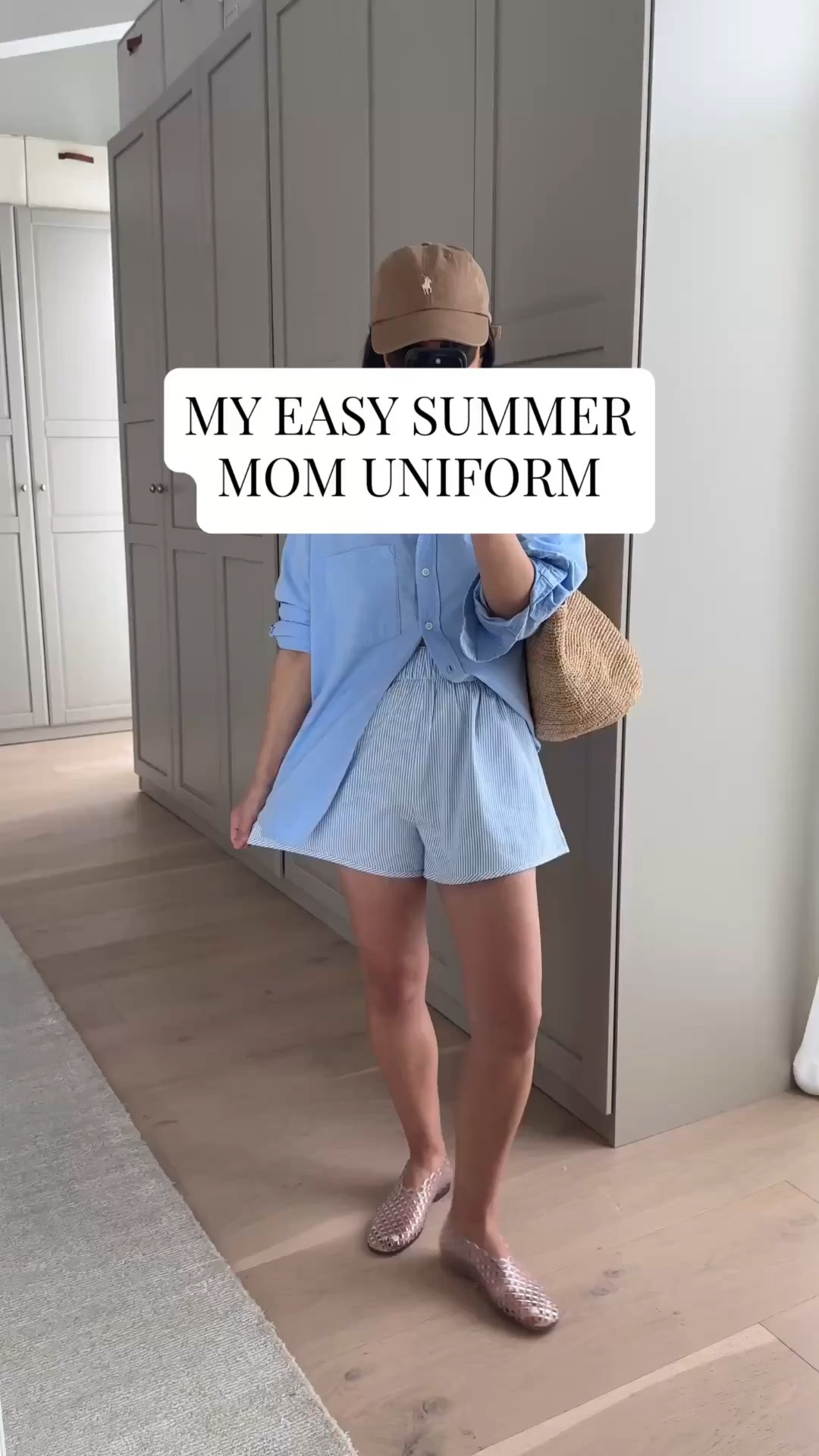 My easy summer mom uniform. And if you need to know how to wear a button down, pair them with cotton shorts - boxer, poplin, gauze, linen. 

Gap big shirt petite xs
Recreational habits shorts medium
Steve Madden jellies 5
Polo Ralph Lauren hat
Le specs sunglasses. 
Electric Picks earrings
Aritzia tote - sold out, linked similar 
Dorsey James necklace 15”

summer outfits, summer style, petite style

#LTKmomlife #LTKootd #LTKPetite