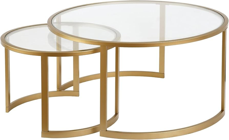 Mitera Round Nested Coffee Table in Brass | Amazon (US)