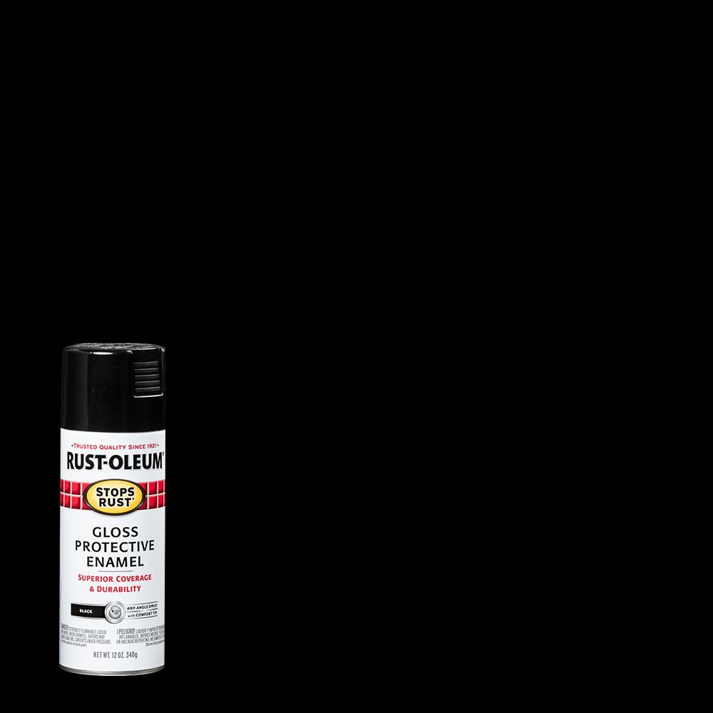 12 oz. Protective Enamel Gloss Black Spray Paint | The Home Depot