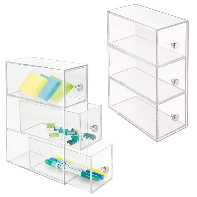 mDesign Home Office, Desk Organizer Storage Station for Storing Gel Pens, Erasers, Tape, Push Pin... | Amazon (US)