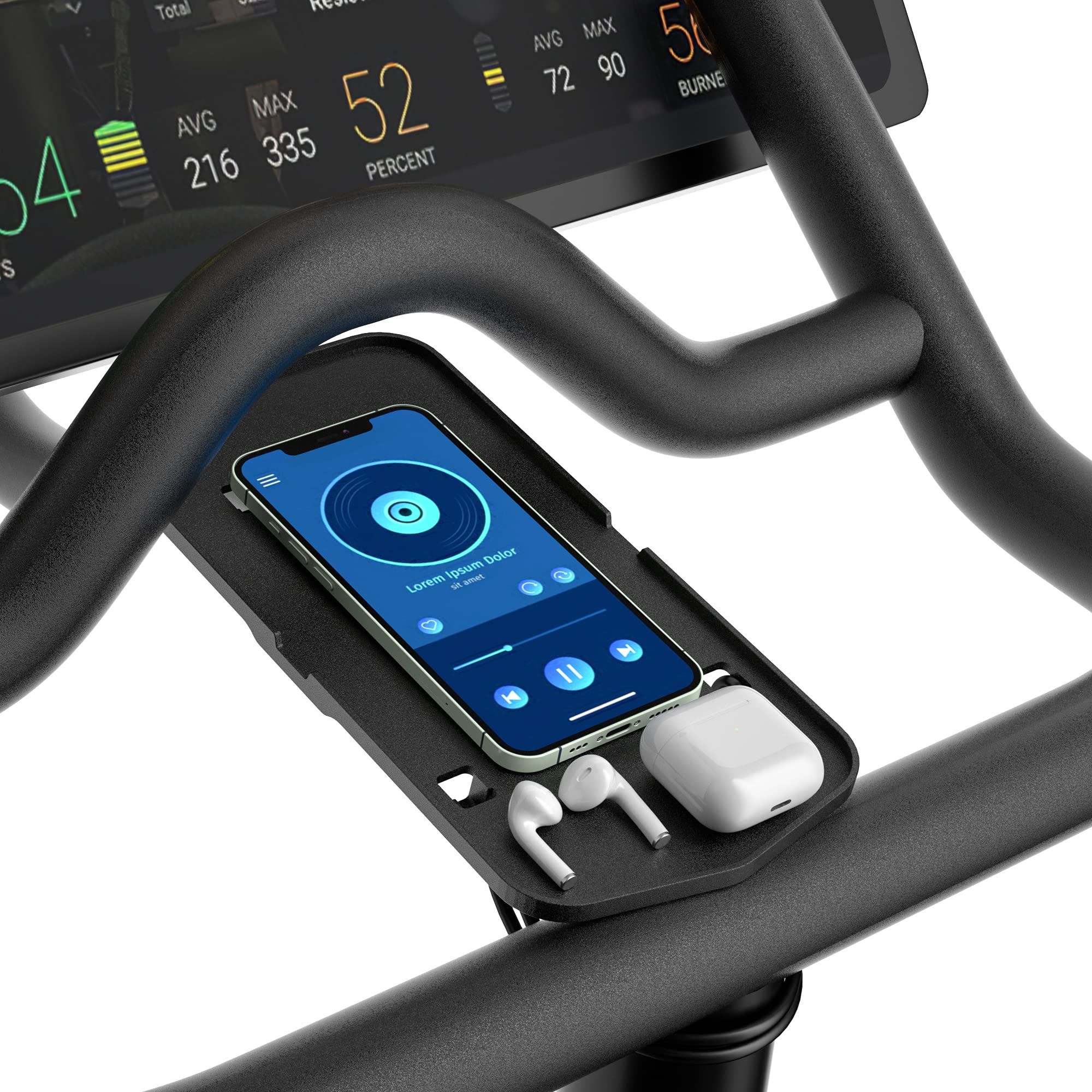 COOLWUFAN Phone Holder for Peloton Bike & Bike Handlebar Stable Anti-Slippery Phone Mount Tray Compa | Amazon (US)