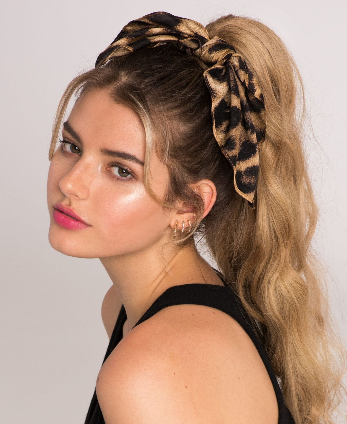 Soho Style Leopard Print Scrunchie Bow - Honey Brown | Macy's