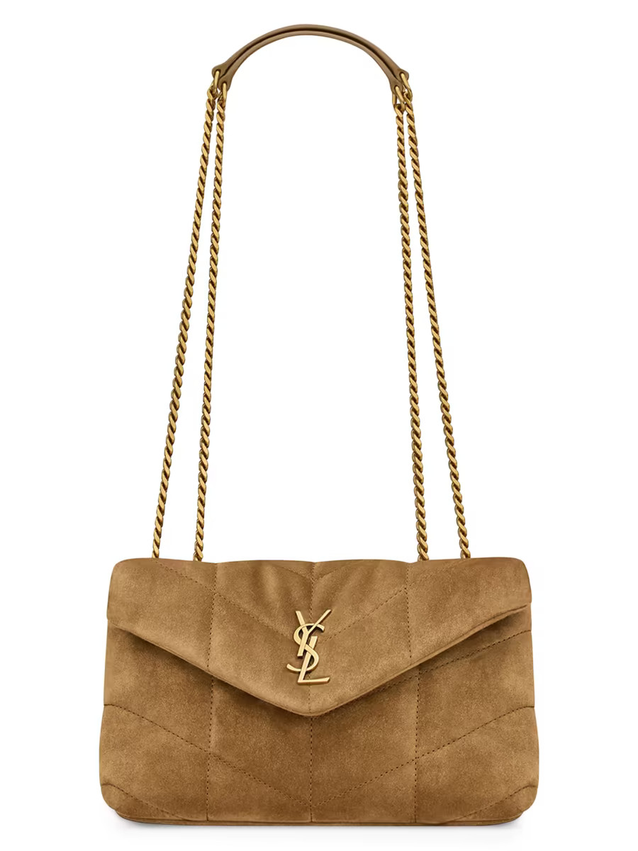 Saint Laurent Puffer Toy Bag in Quilted Suede | Saks Fifth Avenue | Saks Fifth Avenue