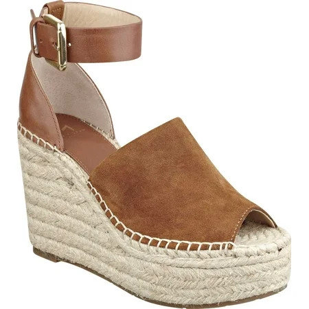 Women s Marc Fisher Adalyn Patform Espadrille Wedge Sandal Tan/Saddle Sport Tamarin Suede/New Stetso | Walmart (US)
