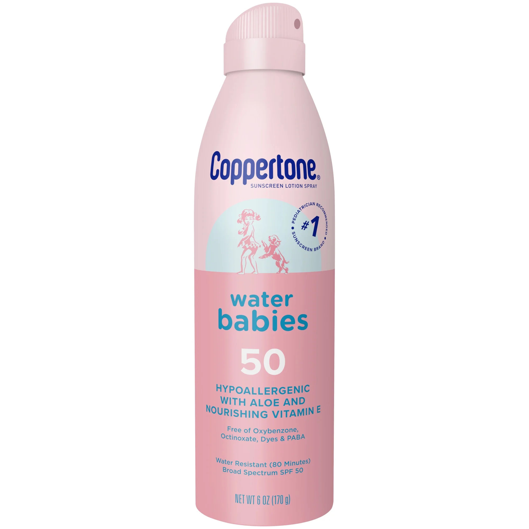 Coppertone WaterBabies Sunscreen Spray, SPF 50 Baby Sunscreen, 6 oz | Walmart (US)