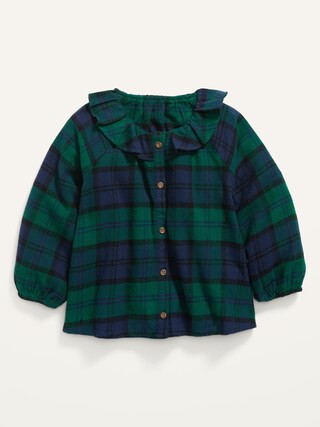 Ruffled Plaid Flannel Top for Toddler Girls | Old Navy (US)