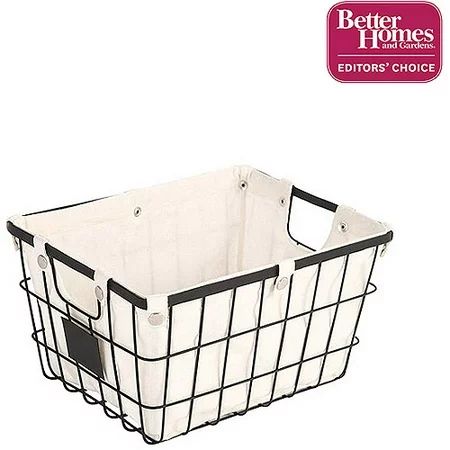 Better Homes and Gardens Small Wire Basket with Chalkboard, Black (1 Piece) | Walmart (US)