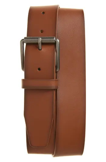 NORDSTROM RACK Mac Roller Buckle Leather Belt in Brown Bitter at Nordstrom Rack, Size 32 | Nordstrom Rack