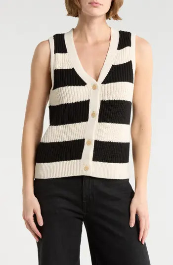 Sanctuary Stripe Cotton Sweater Vest | Nordstromrack | Nordstrom Rack