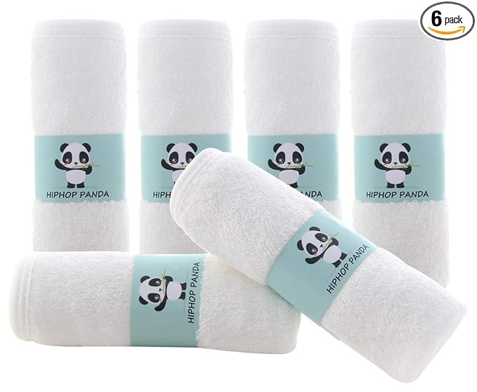 HIPHOP PANDA Baby Washcloths, Rayon Made from Bamboo - 2 Layer Ultra Soft Absorbent Newborn Bath ... | Amazon (US)