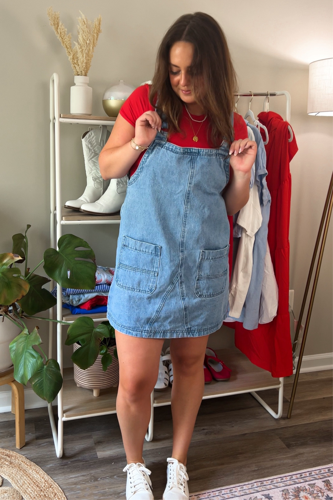 4th of July Outfit Inspo 🇺🇸
This tee is such a good double layered material (medium) & overall dress (large)  is a good affordable denim 

#LTKSeasonal #LTKFindsUnder50 #LTKStyleTip