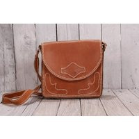 Vintage Handmade Brown Leather Handbag, Shoulder Bag, Cross Body Satchel | Etsy (US)