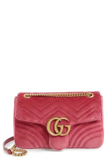 Gucci Medium Gg Marmont 2.0 Matelasse Velvet Shoulder Bag - Purple | Nordstrom