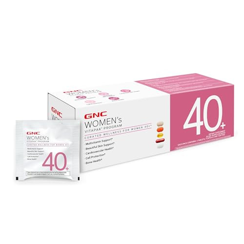GNC Women’s 40+ Vitapak, 5-in-1 Multivitamin Pack, Healthy Hormones, Brain Health, Metabolism, Bone Strength, Edible Dietary Supplement, 30 Servings | Amazon (US)