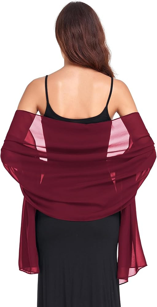Shawl Wraps for Women Wedding Evening Chiffon Soft Shawls for Wedding Guest Bridal Scarf | Amazon (US)