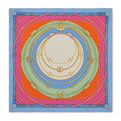 GG belt print silk scarf | Gucci (US)