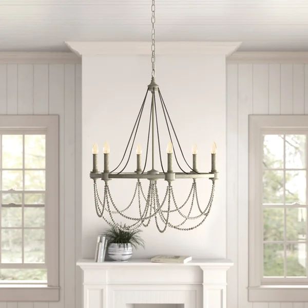Ved 6-Light Candle Style Wagon Wheel Chandelier | Wayfair North America