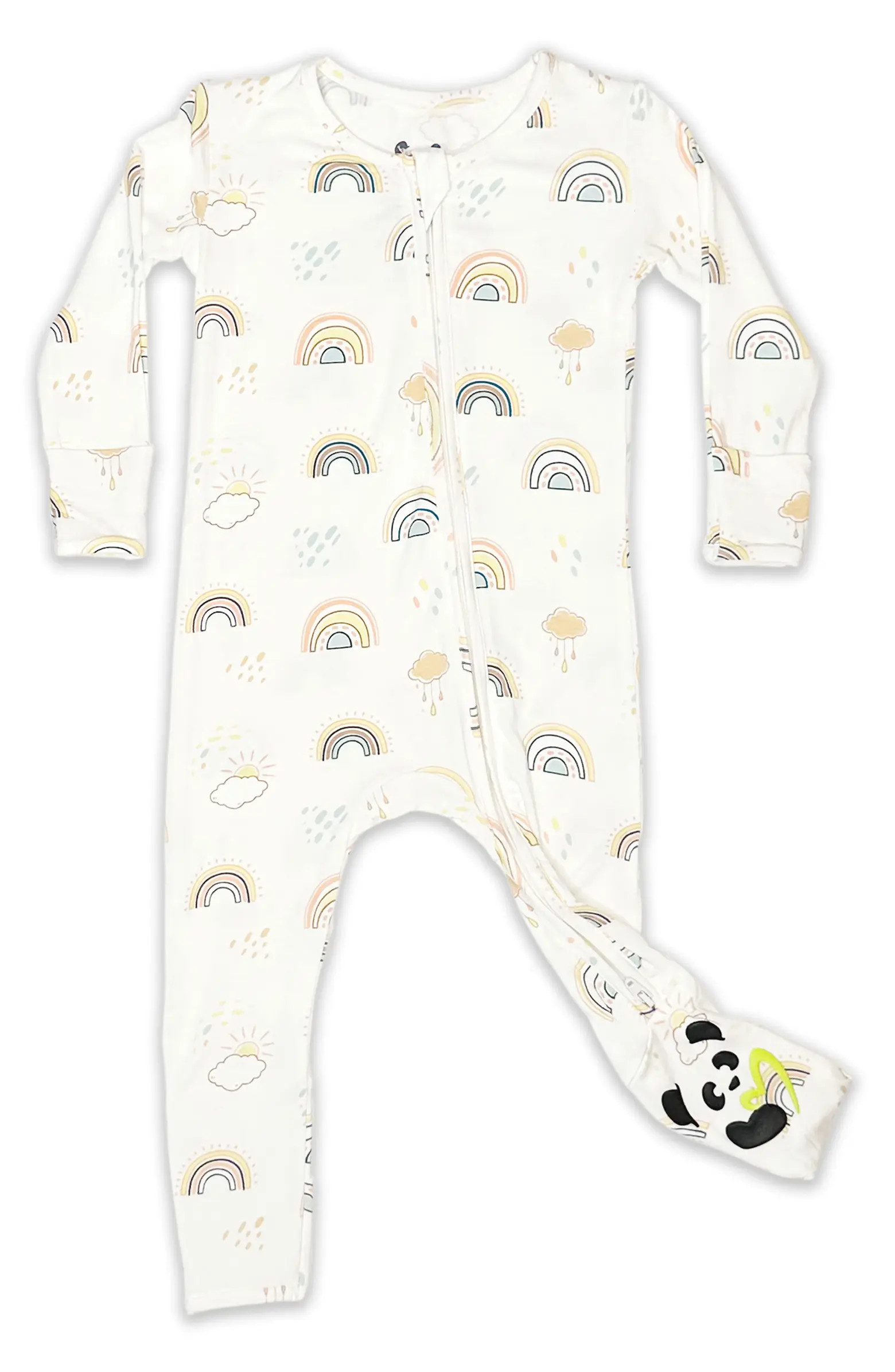 Kids' Rainbow Convertible Footie Fitted One-Piece Pajamas | Nordstrom