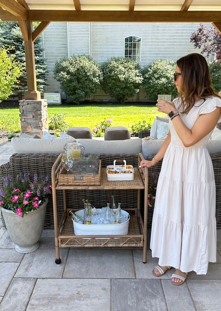 Walmart patio entertaining favorites! Love this wicker bar cart & patio safe drink ware. 

#LTKhome #LTKSeasonal #LTKstyletip