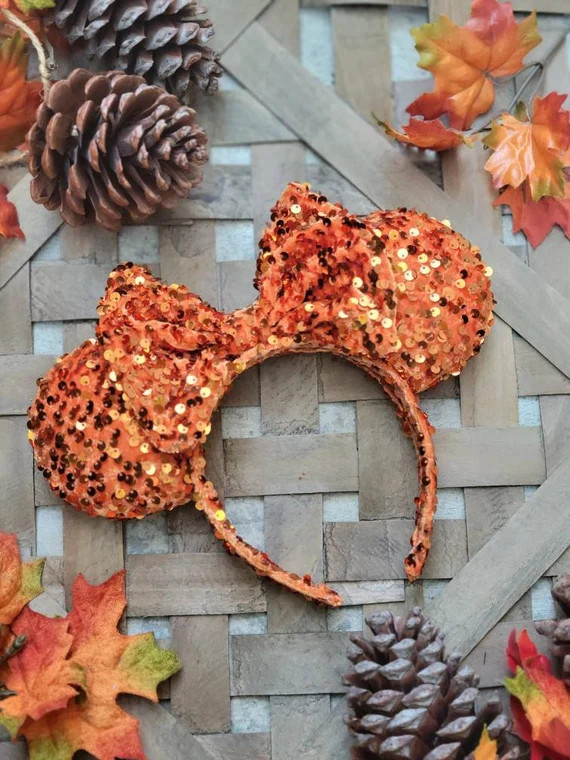 Pumpkin Mouse Ear Headband - Etsy | Etsy (US)
