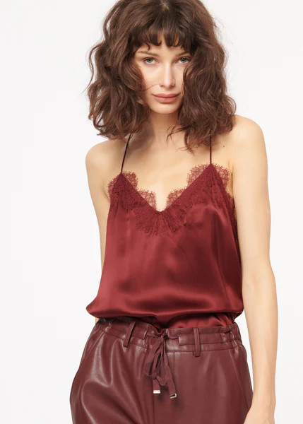 Racer Charmeuse Cami Currant | CAMI NYC