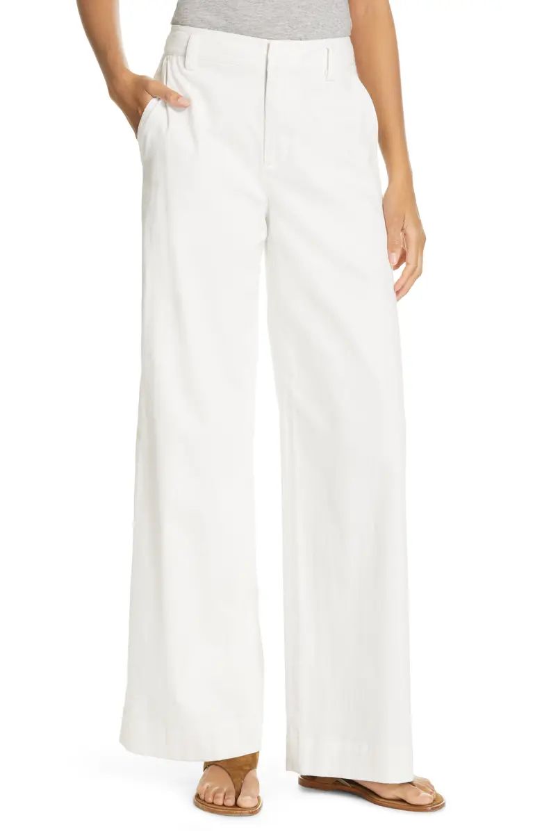 Stretch Cotton & Linen Wide Leg Trousers | Nordstrom