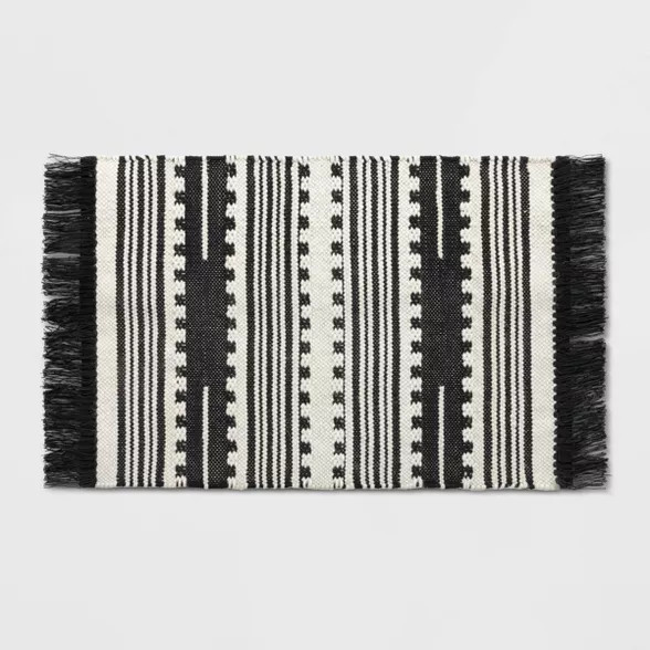 2'x3' Sylviidae Stripe Woven Accent Rug Black - Opalhouse™ | Target