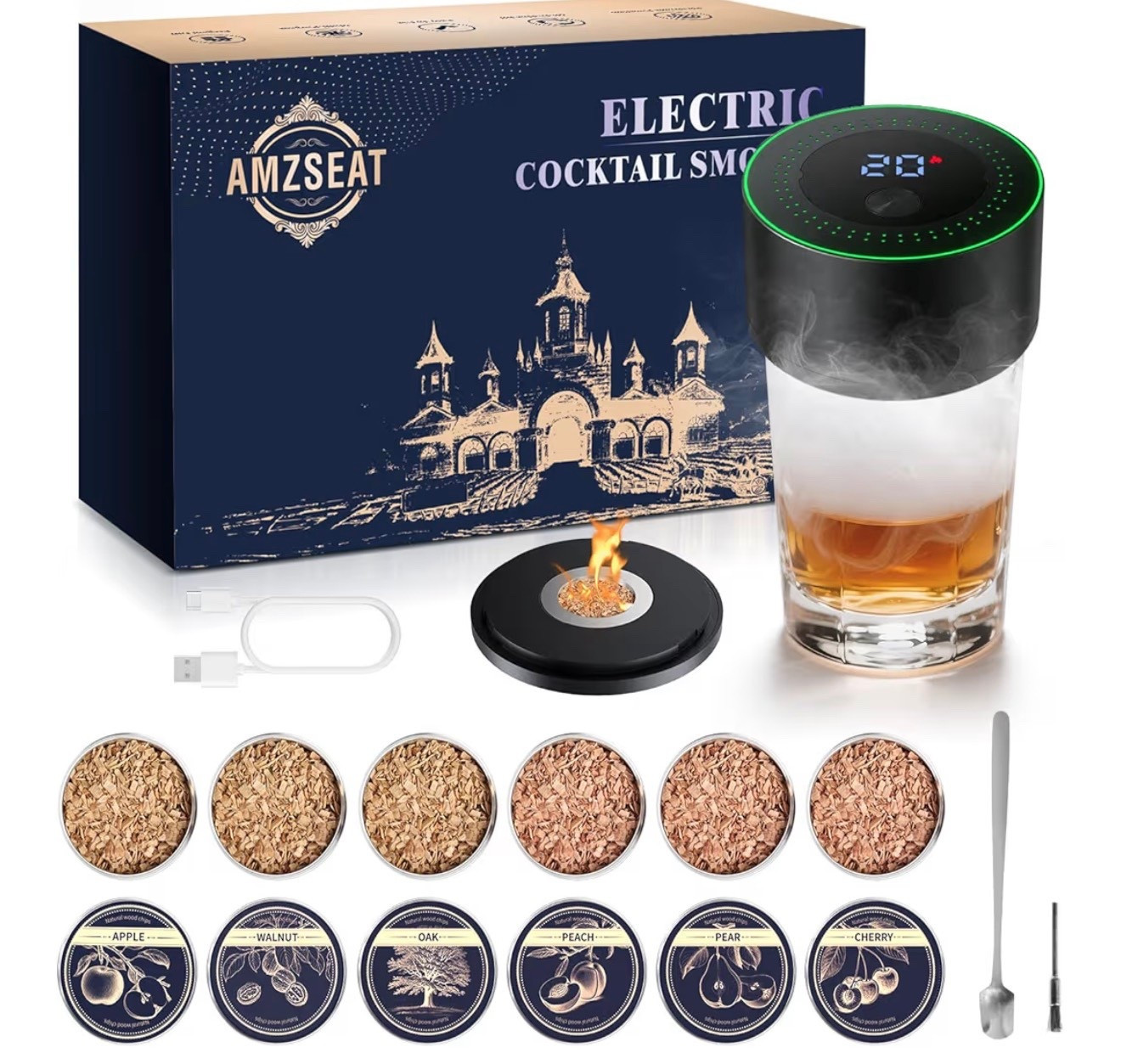 Electric Whiskey Smoker Kit-Rechargeable