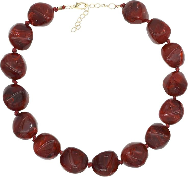 We We Chunky Colorful Beaded Necklace for Women Large Boho Statement Bead Chokers Necklaces Turqu... | Amazon (US)