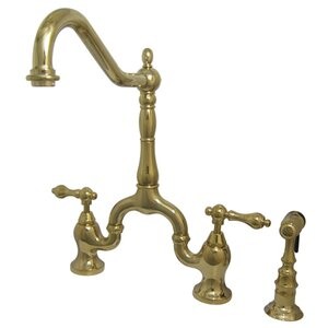 Kingston Brass English Country Bridge Faucet with Side Spray | Wayfair | Wayfair North America