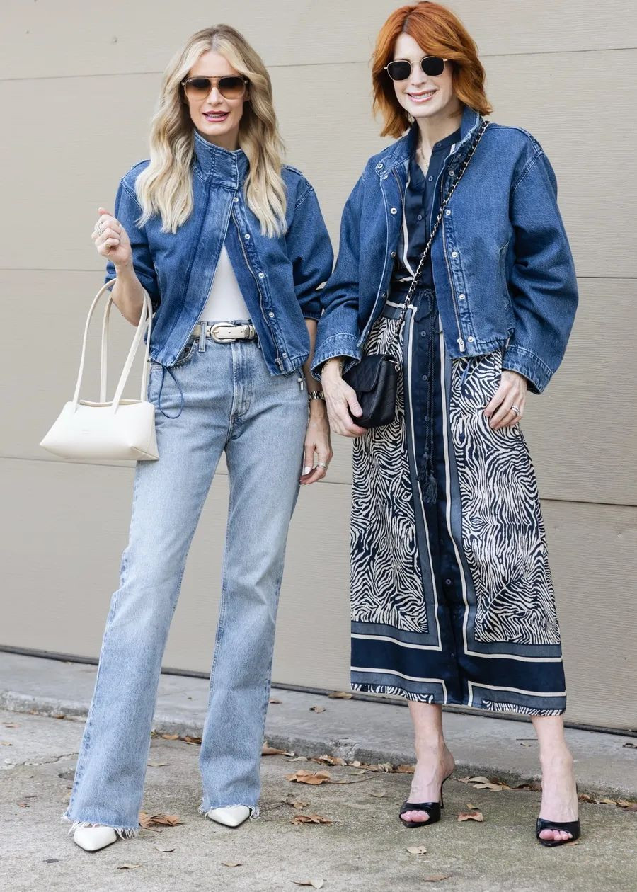 Madewell jacket styled 2 ways and I honestly can’t decide which look I love more 🤍 This high-collared denim bomber is one of those pieces that instantly makes your outfit feel current without trying too hard. The cropped length highlights the waist, while the structured shape adds polish whether you pair it with a chic spring dress or high-waisted denim. For a more elevated vibe, I pop the collar and add a belt and heels. It’s the kind of jacket that makes even simple basics look intentional. Jacket: XS (fits TTS) #Madewell #DenimJacket #JacketTrend #StyleOver40 #WardrobeStaples #LTKStyle  

 

#LTKootd #LTKSeasonal #LTKOver40