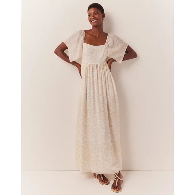 Silk Textured Midi Dress | The White Company (UK)