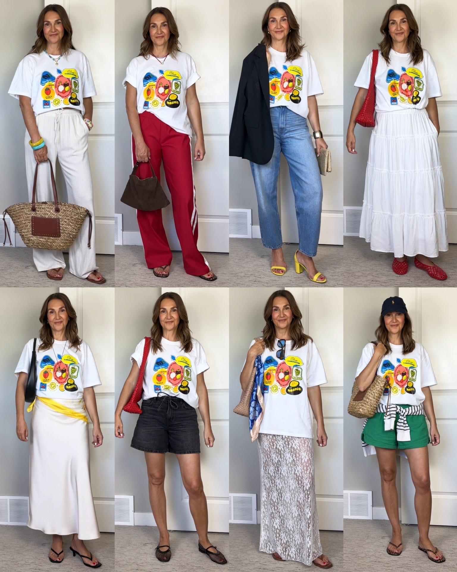 Ways to wear a graphic tee (not with bike shorts)
I’m 5’ 7” size 4ish and got my tee in L for an oversized fit.
It’s from Amazon so I can’t link it here but if you reply “link” on my IG post I’ll send you the Canadian and U.S. links.

#LTKootd #LTKOver40 #LTKTall