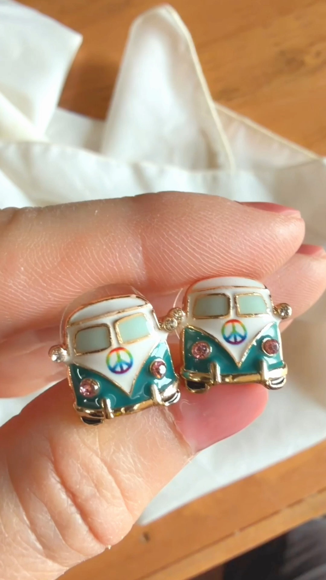 Groovy vibes only!  Obsessed with these adorable vintage-inspired Volkswagen camper van stud earrings! Featuring classic teal/emerald green enamel, tiny pink rhinestone headlights, and a cute peace sign on the front.

The ultimate accessory for summer festivals, concert outfits, boho style, or adding a fun statement piece to your everyday jewelry stack. They’d also make the cutest gift for retro lovers, festival-goers, or anyone with a wanderlust spirit!

     

Retro earrings, vintage style jewelry, VW camper van studs, boho accessories, summer festival outfit, concert jewelry, enamel stud earrings, peace sign jewelry, cute statement earrings, trendy jewelry finds, gift ideas for her, festival fashion, hippie chic, road trip style, travel jewelry. 

 #LTKunder50 #LTKunder25 #LTKshoecrush #LTKfinds #LTKfashion #LTKstyle #LTKmomlife #LTKSeasonal