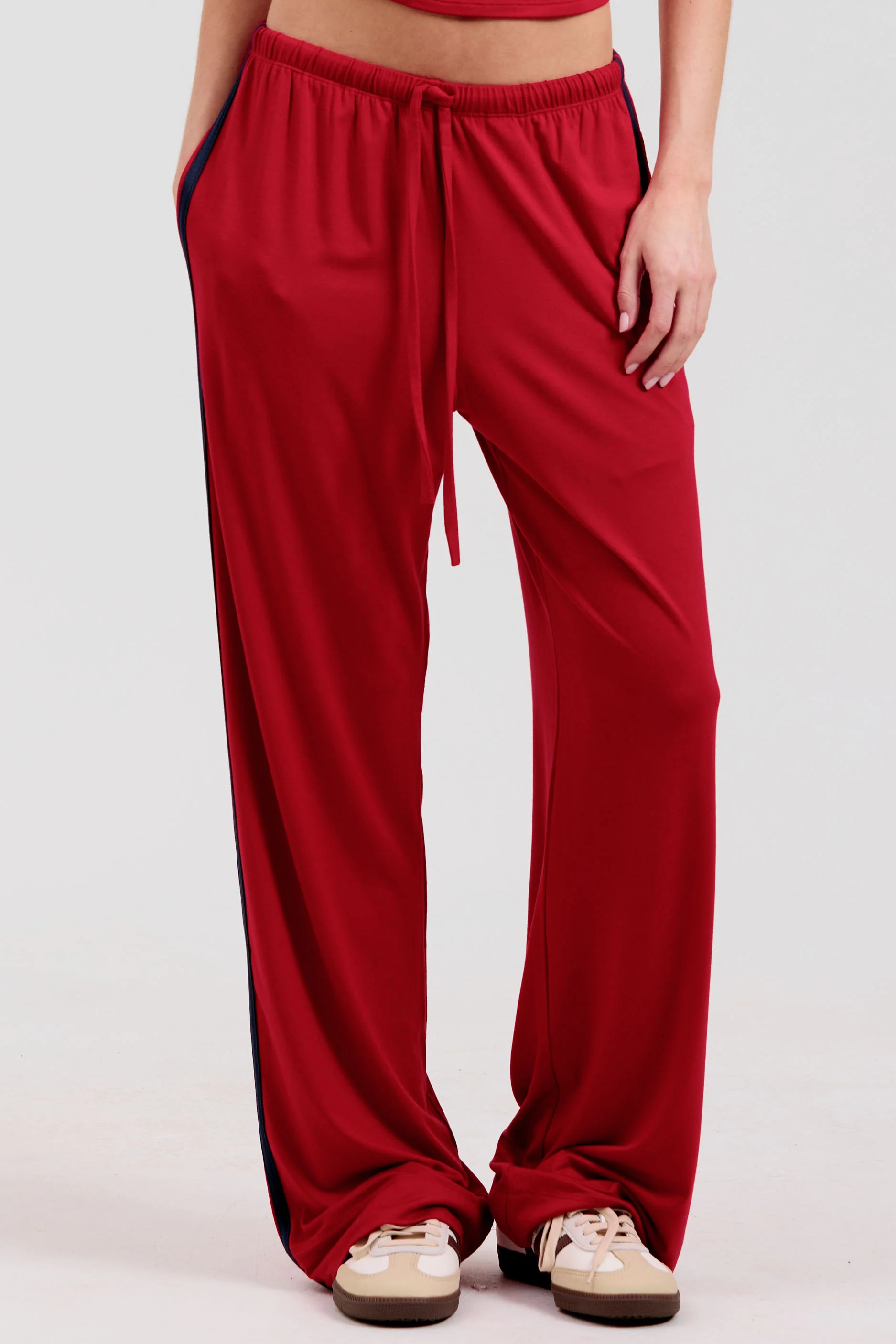Stripe Lounge Pants - Cherry/Navy | FORM