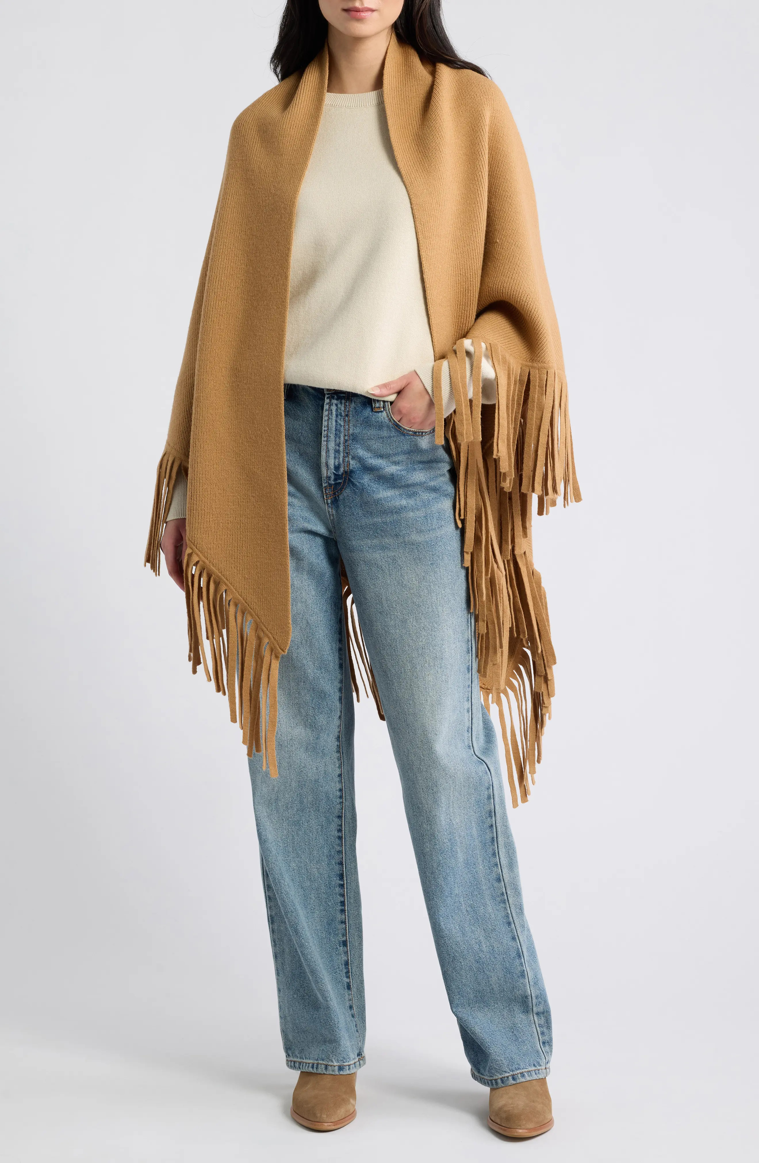 THE GREAT. The Big Fringed Sweater Scarf (Women) | Nordstrom | Nordstrom