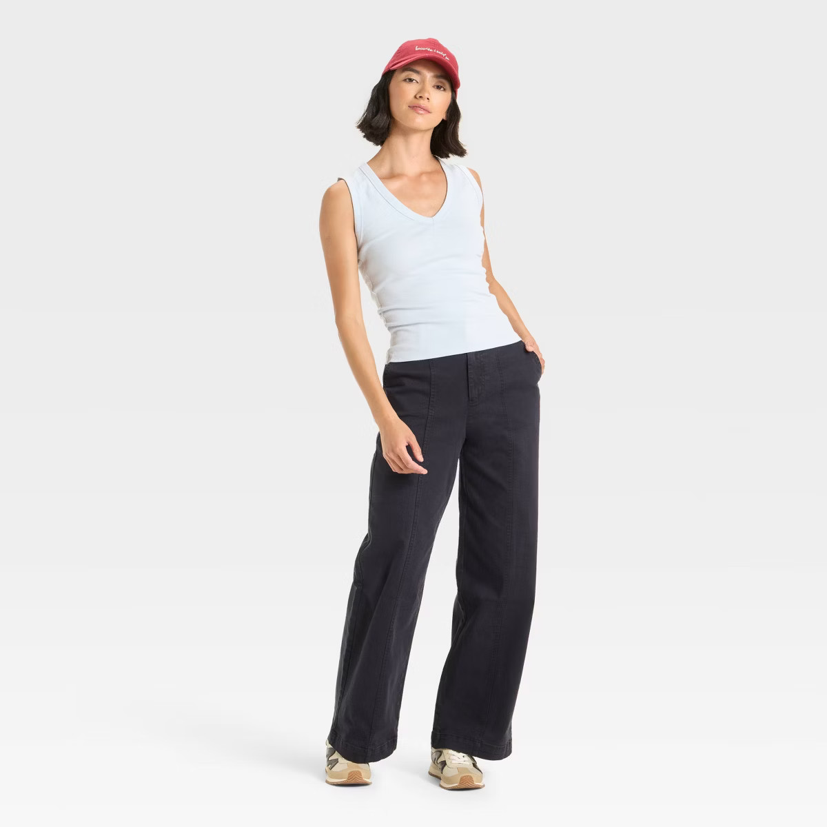 Women's High-Rise Wide Leg Pants - Universal Thread™ Navy Blue 4 | Target